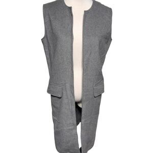 Cupcakes and Cashmere Grey Shannon Long Wool Vest Duster Size Small